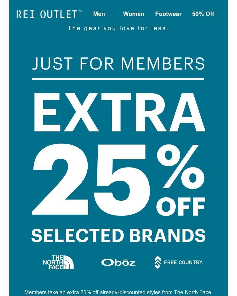 Screenshot of email sent to a REI Co-op Newsletter subscriber