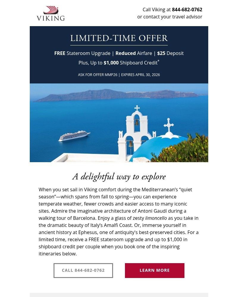 Screenshot of email with subject /media/emails/extra-savings-on-quiet-season-mediterranean-voyages-45f27a-cropped-e651c999.jpg