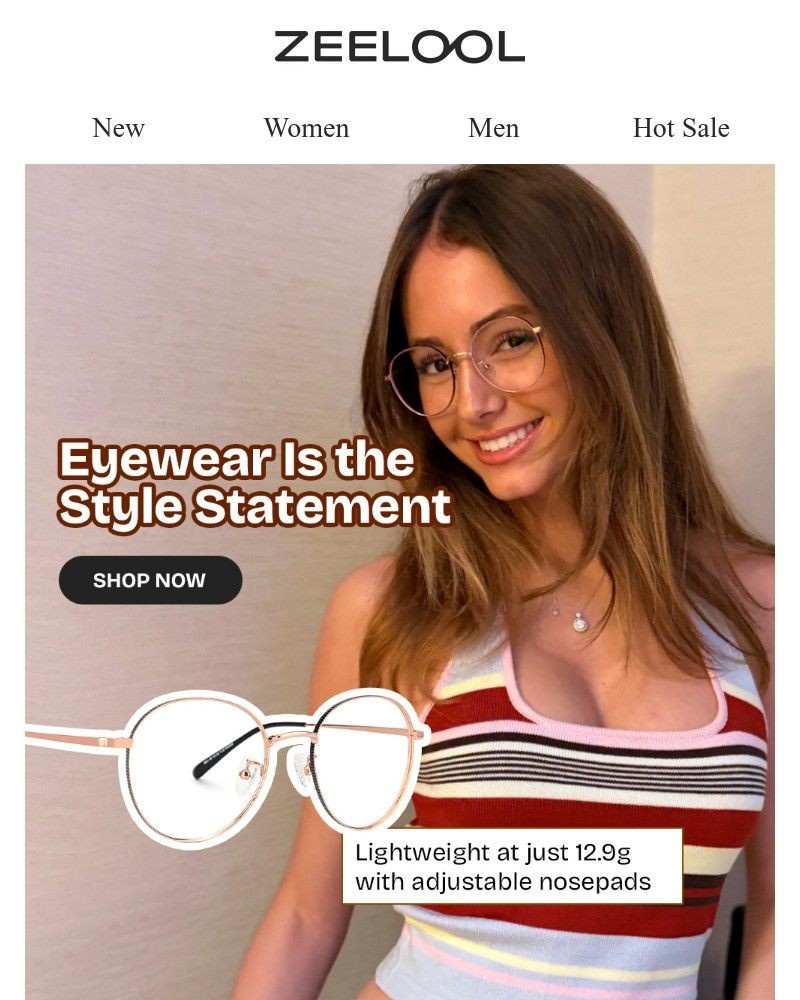 Screenshot of email sent to a Zeelool Newsletter subscriber