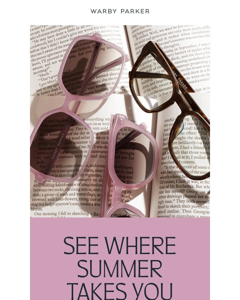 Screenshot of email sent to a Warby Parker Newsletter subscriber