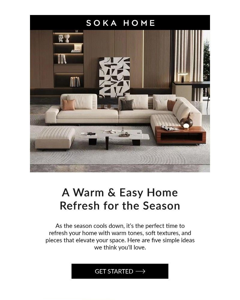 Screenshot of email sent to a Soka Home Newsletter subscriber