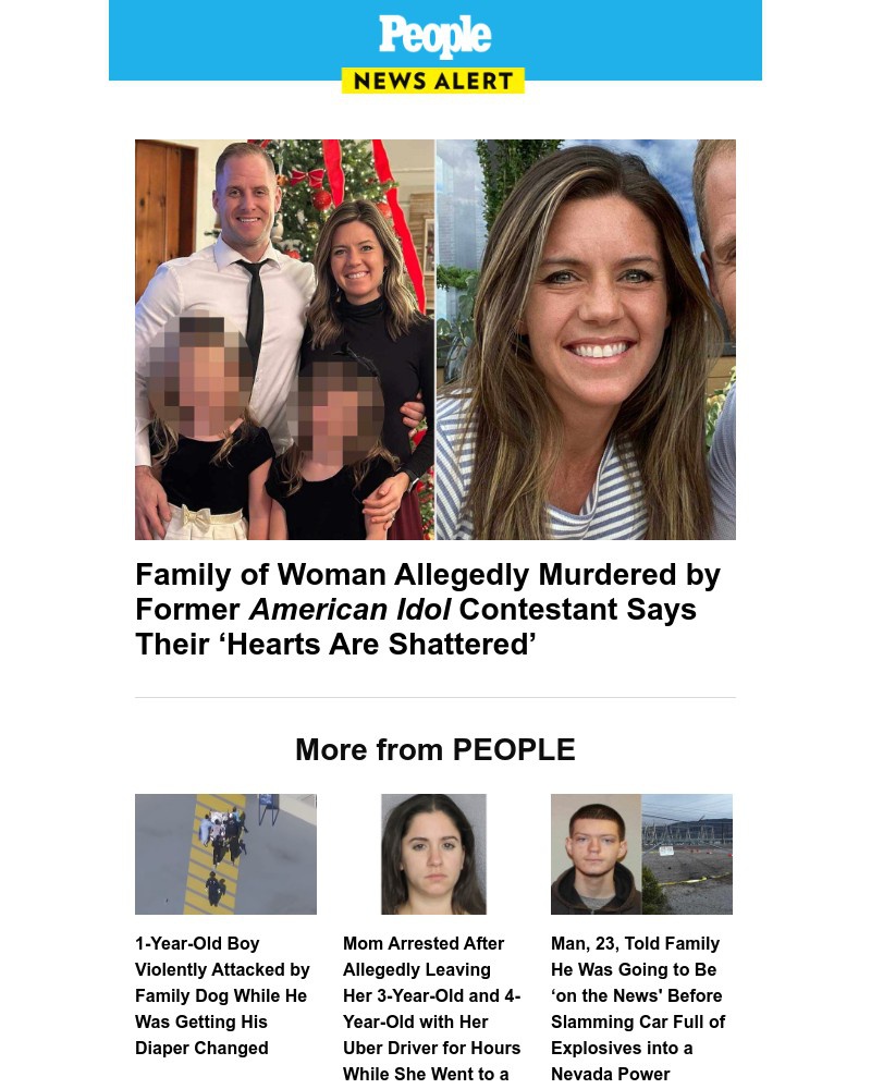 Screenshot of email sent to a People Newsletter subscriber