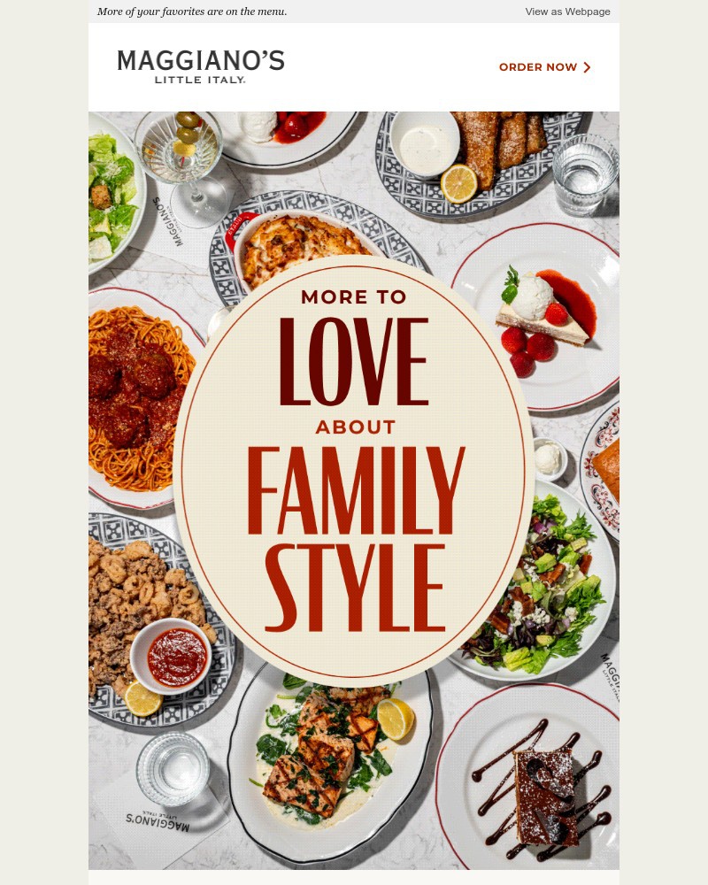 Screenshot of email sent to a Maggiano’s Little Italy Newsletter subscriber