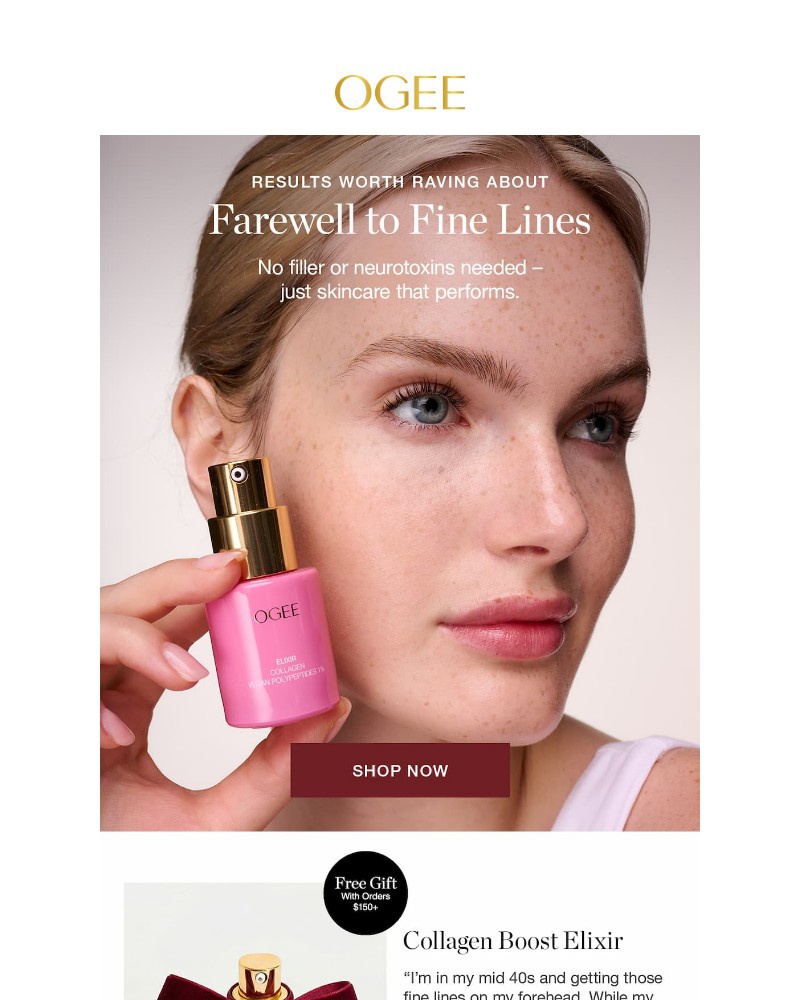 Screenshot of email sent to a Ogee Newsletter subscriber