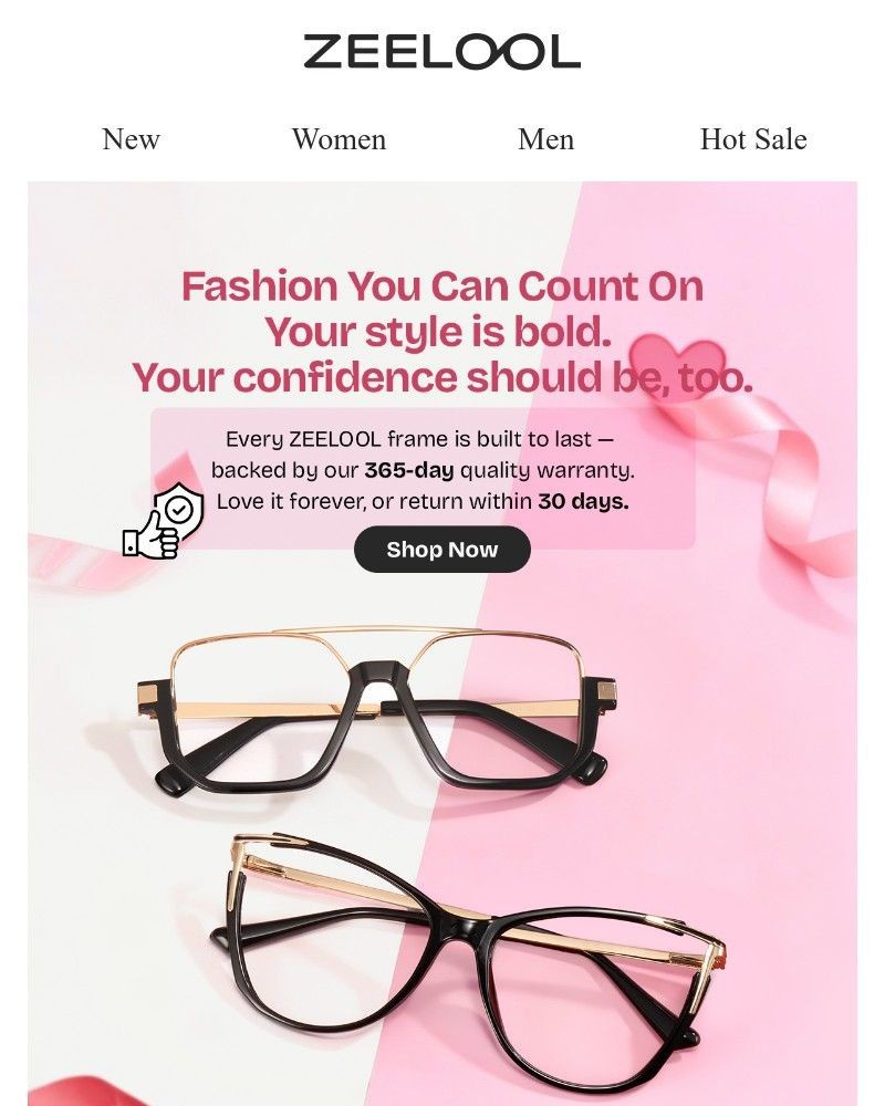 Screenshot of email sent to a Zeelool Newsletter subscriber