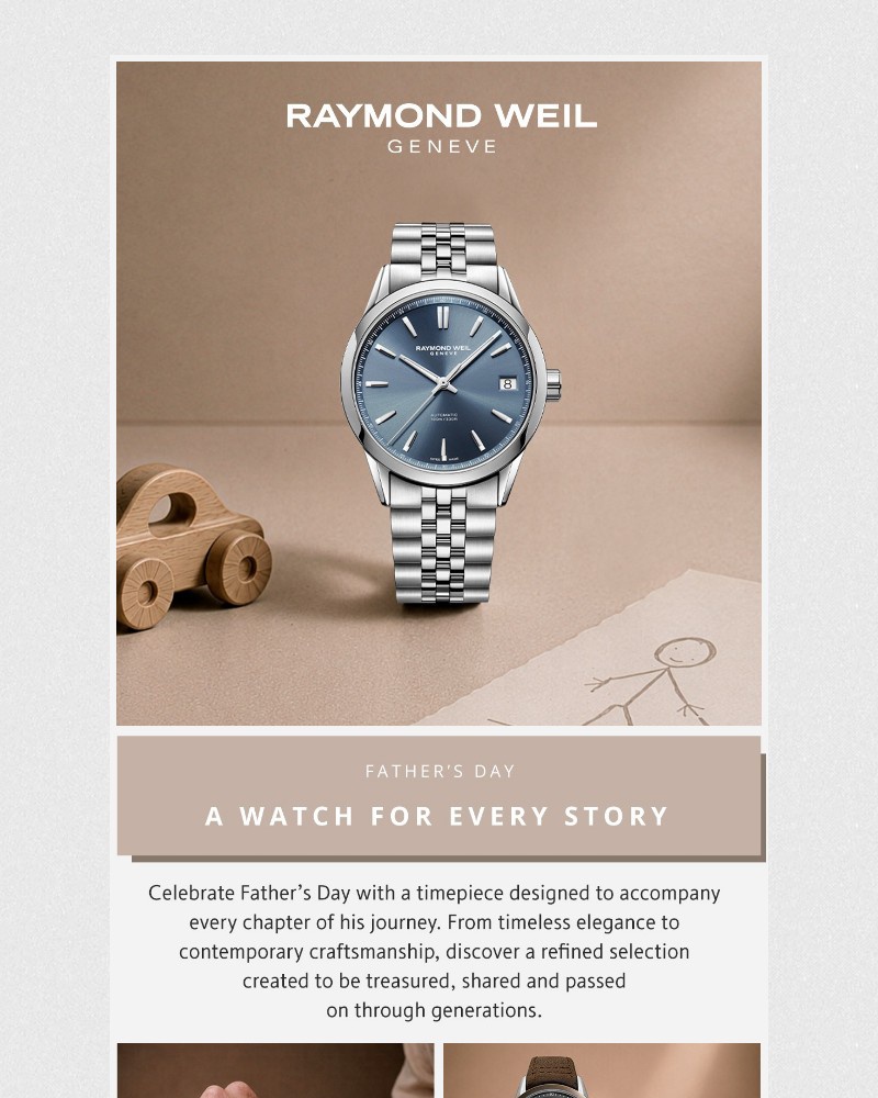 Screenshot of email sent to a Raymond Weil Registered user