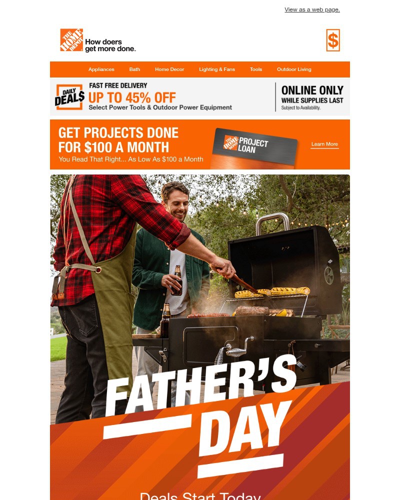 Screenshot of email sent to a Home Depot Newsletter subscriber