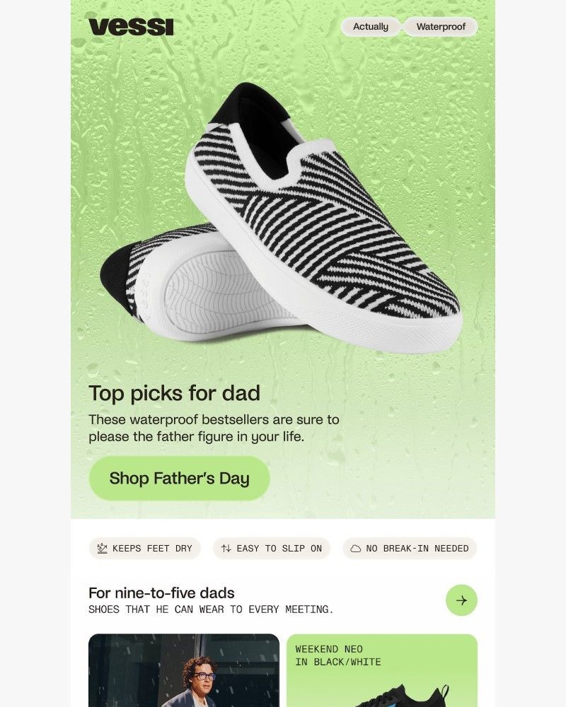 Screenshot of email sent to a Vessi Seller
