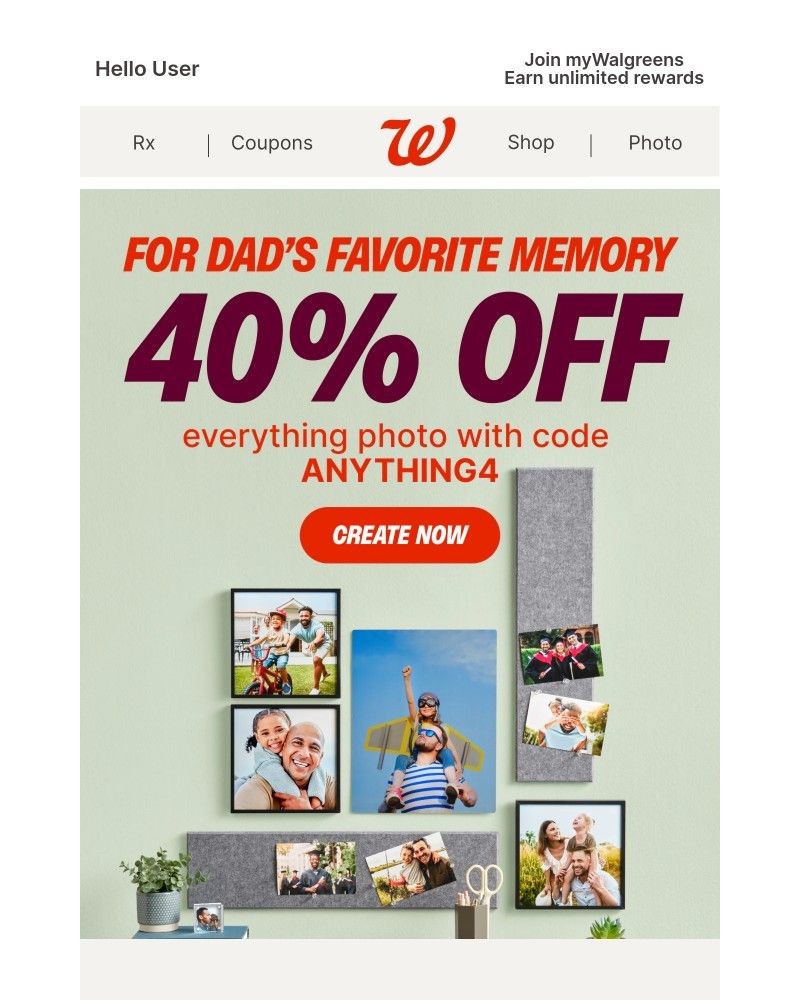 Screenshot of email sent to a Walgreens Registered user