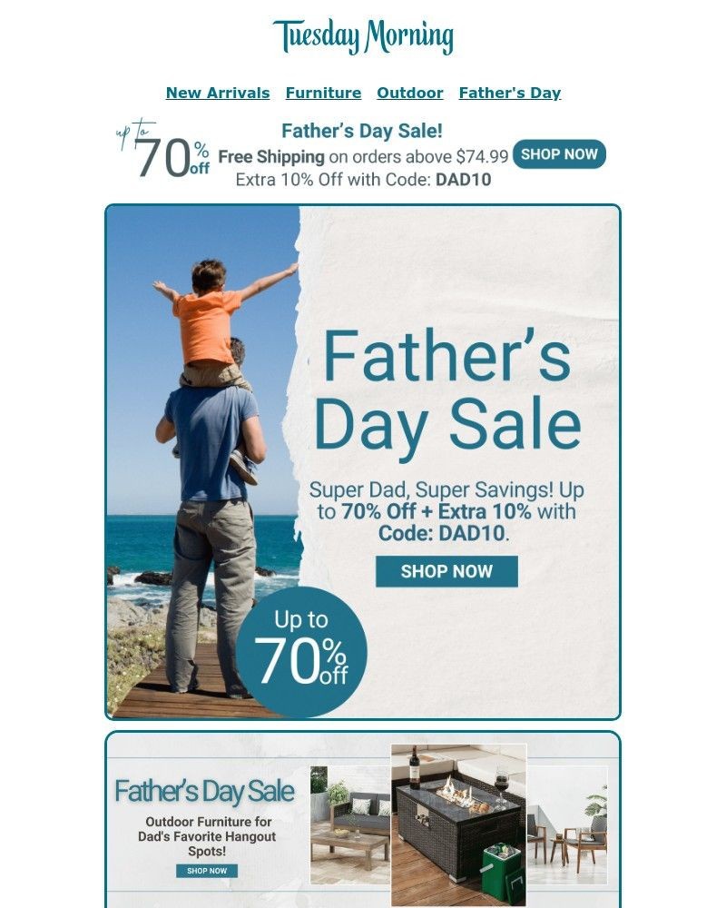 Screenshot of email with subject /media/emails/fathers-day-sale-up-to-70-off-indoor-outdoor-furniture-extra-10-off-with-code-dad_yxUoaln.jpg