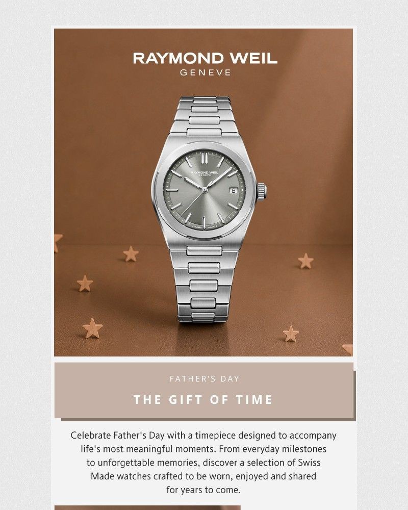 Screenshot of email sent to a Raymond Weil Registered user
