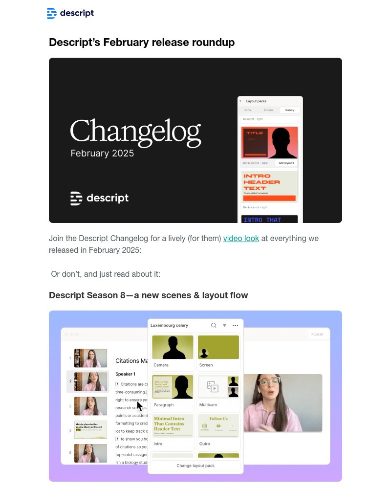 Screenshot of email with subject /media/emails/february-updates-new-layout-packs-automatic-smart-transitions-and-an-ai-video-mak_06jlTpw.jpg