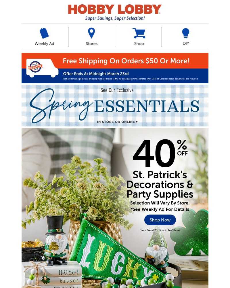 Screenshot of email with subject /media/emails/feeling-lucky-40-off-st-patricks-decor-3f74c1-cropped-1753efdc.jpg