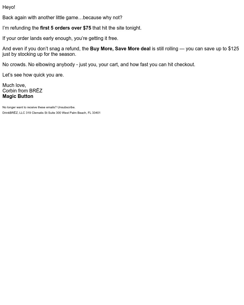 Screenshot of email with subject /media/emails/feeling-lucky-tonight-refunding-the-next-5-orders-2f7734-cropped-d23bb652.jpg