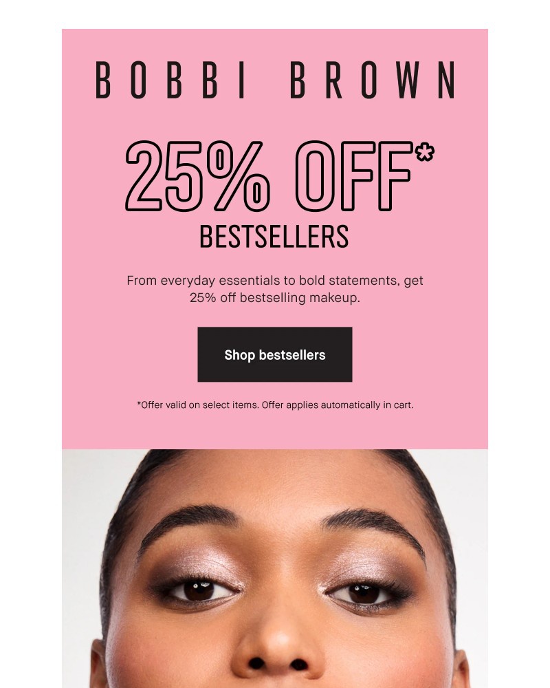 Screenshot of email sent to a Bobbi Brown Newsletter subscriber