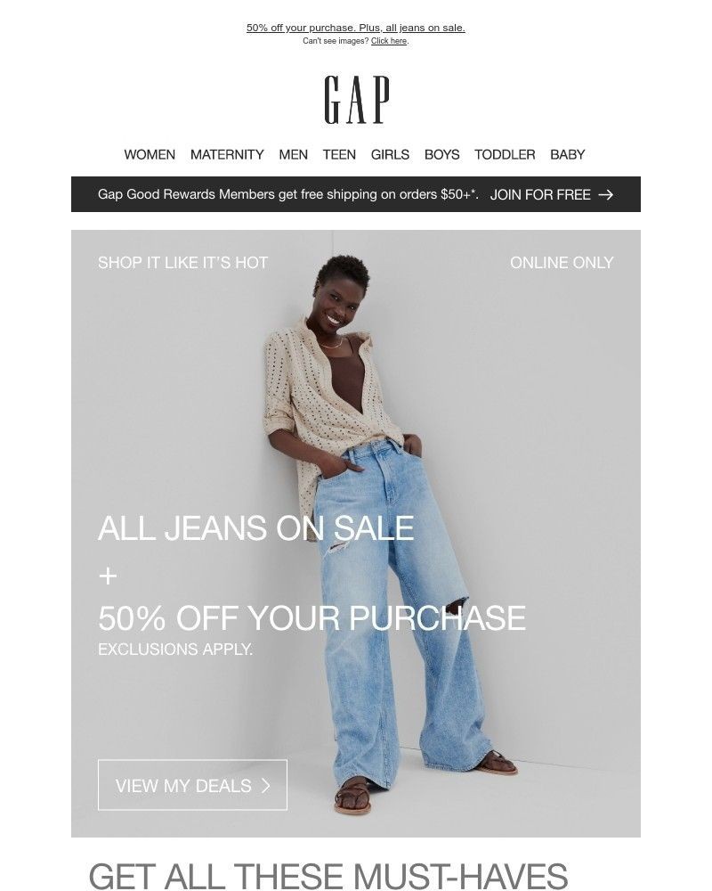 Screenshot of email with subject /media/emails/fifty-percent-off-is-calling-your-name-all-jeans-on-sale-5e41d0-cropped-2523376f.jpg