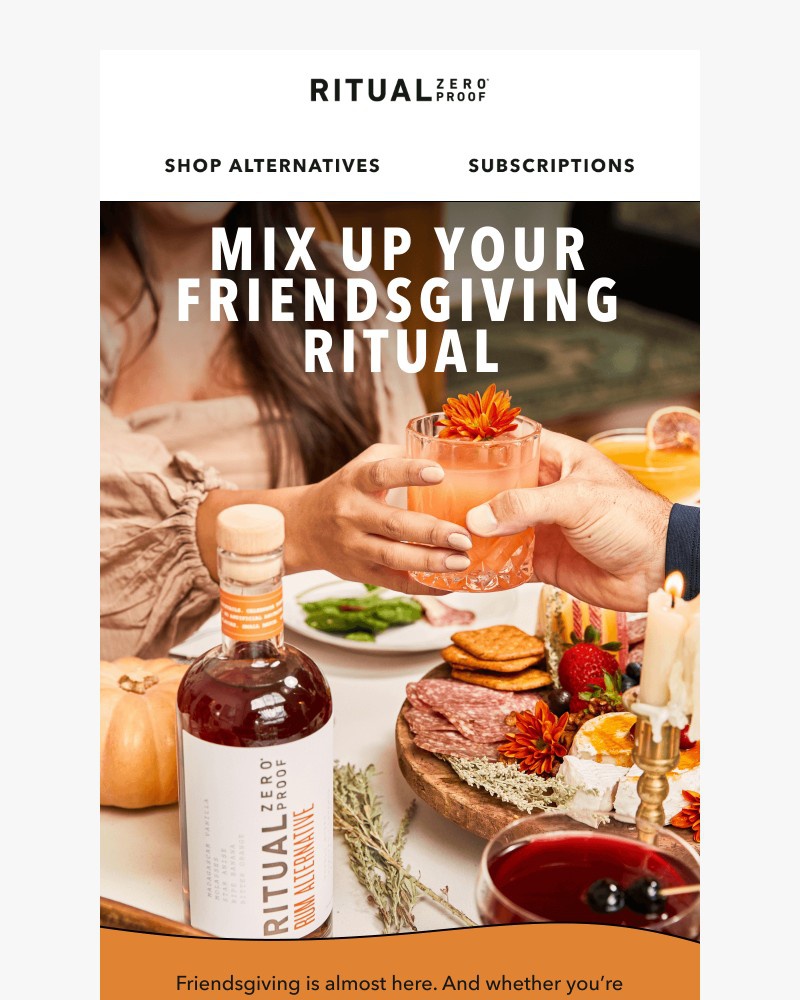 Screenshot of email sent to a Ritual Zero Proof Newsletter subscriber