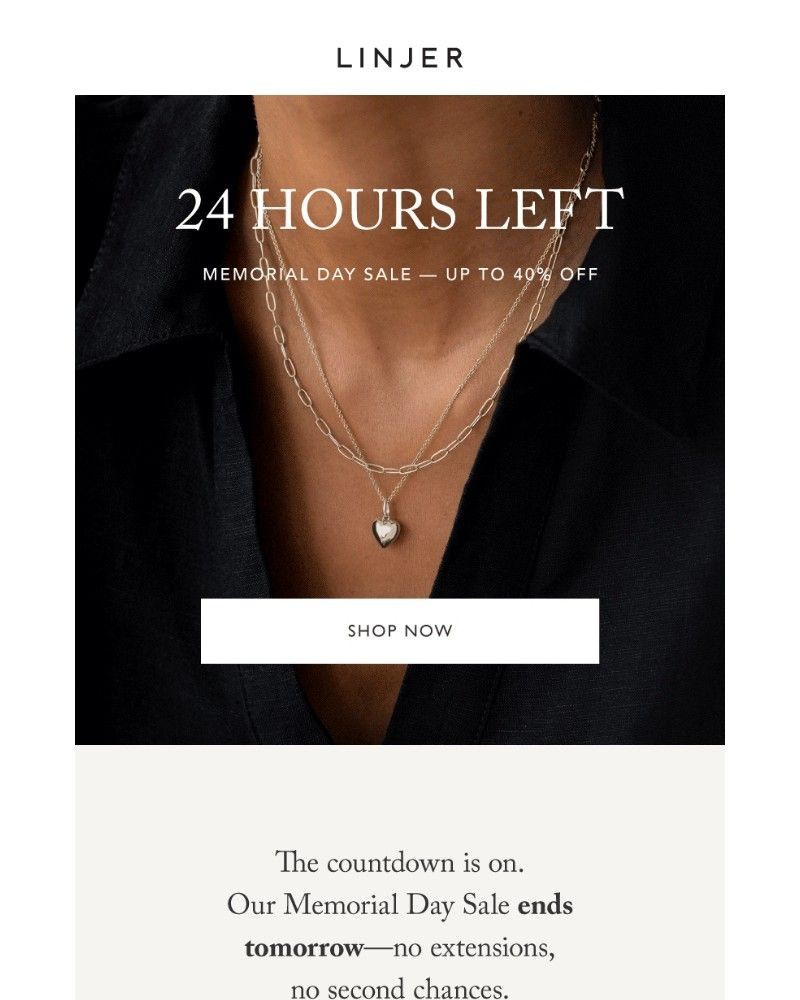 Screenshot of email sent to a Linjer Newsletter subscriber
