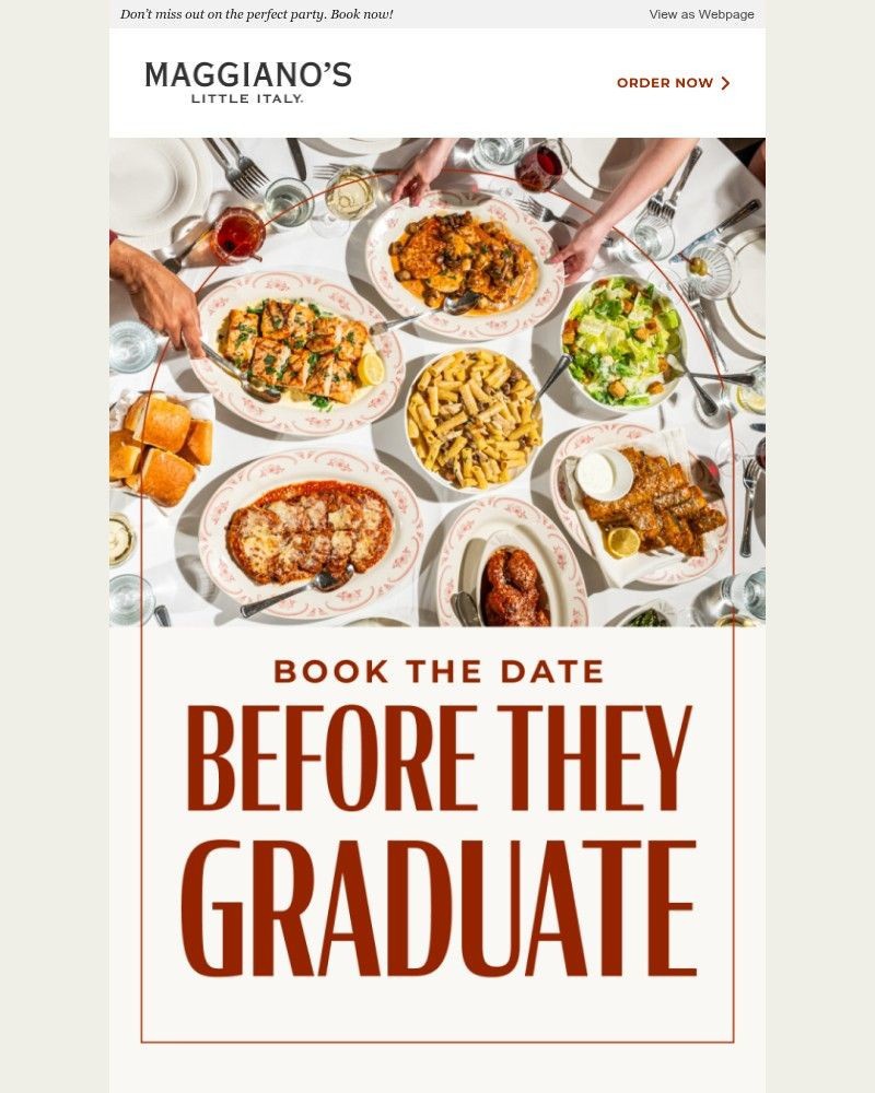 Screenshot of email sent to a Maggiano’s Little Italy Newsletter subscriber