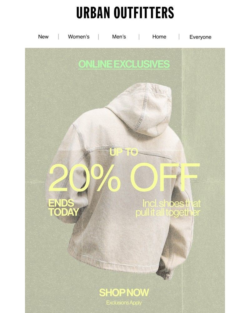 Screenshot of email sent to a Urban Outfitters Newsletter subscriber