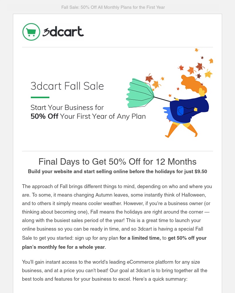 Screenshot of email with subject /media/emails/final-days-dont-miss-our-fall-sale-lock-50-off-any-3dcart-plan-for-1-year-cropped_7b2W7wv.jpg