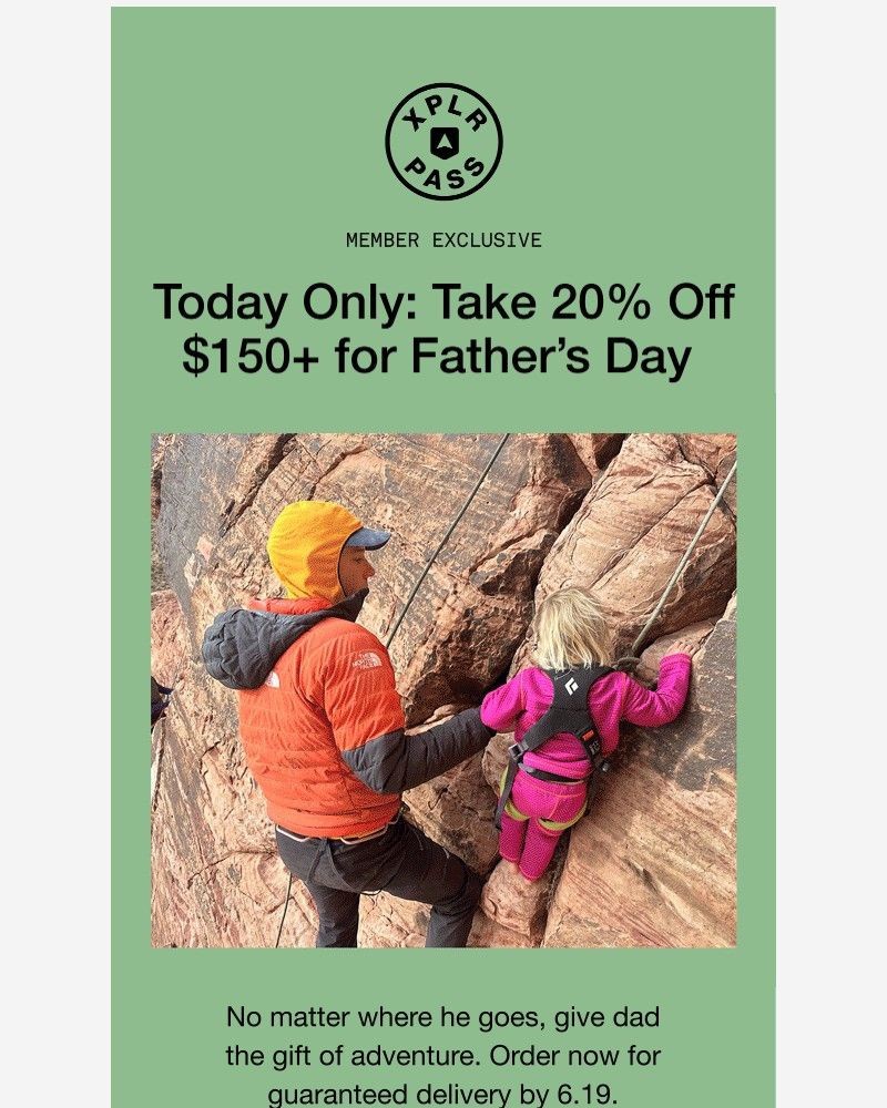Screenshot of email sent to a The North Face Newsletter subscriber