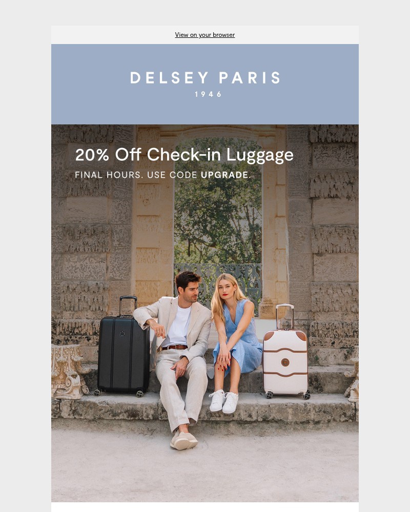 Screenshot of email sent to a Delsey Paris Newsletter subscriber