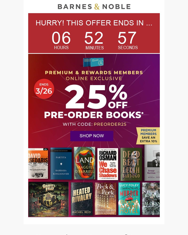 Screenshot of email sent to a Barnes and Noble Newsletter subscriber