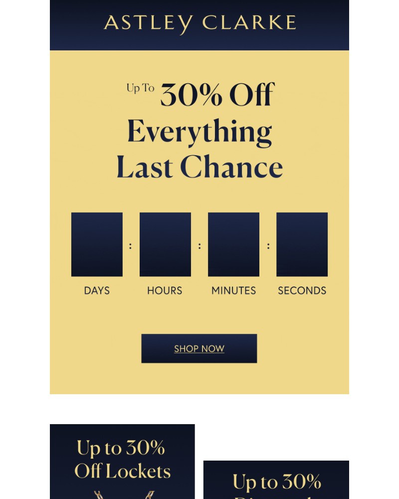 Screenshot of email sent to a Astley Clarke Newsletter subscriber