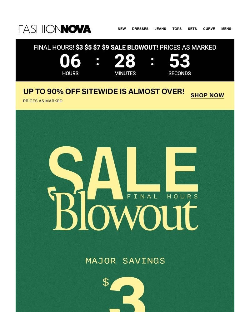 Screenshot of email sent to a Fashion Nova Registered user