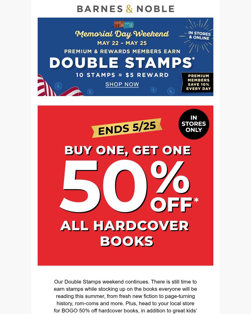 Screenshot of email with subject /media/emails/final-hours-double-stamps-bogo-50-off-hardcovers-in-store-1fe5ea-cropped-4599dabe.jpg