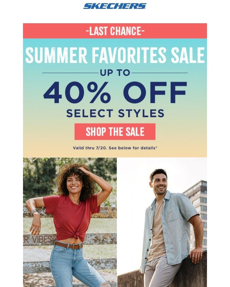 Screenshot of email sent to a Skechers Newsletter subscriber