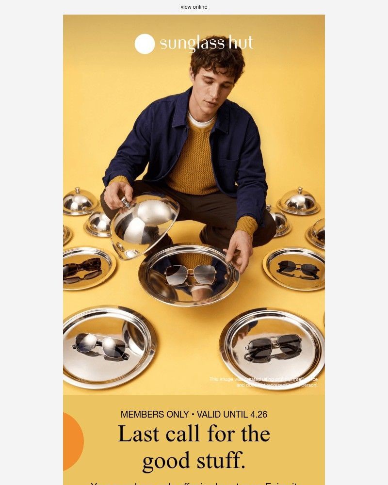 Screenshot of email sent to a Sunglass Hut Newsletter subscriber