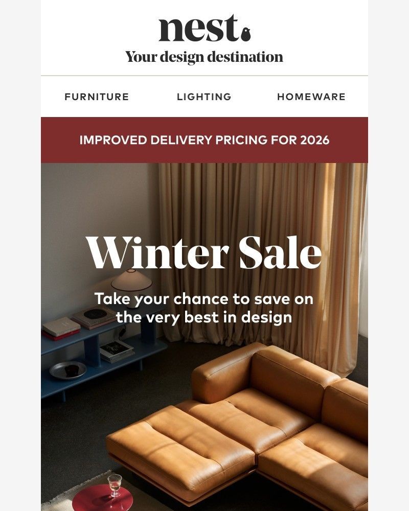 Screenshot of email sent to a Nest Furniture Cart abandoner