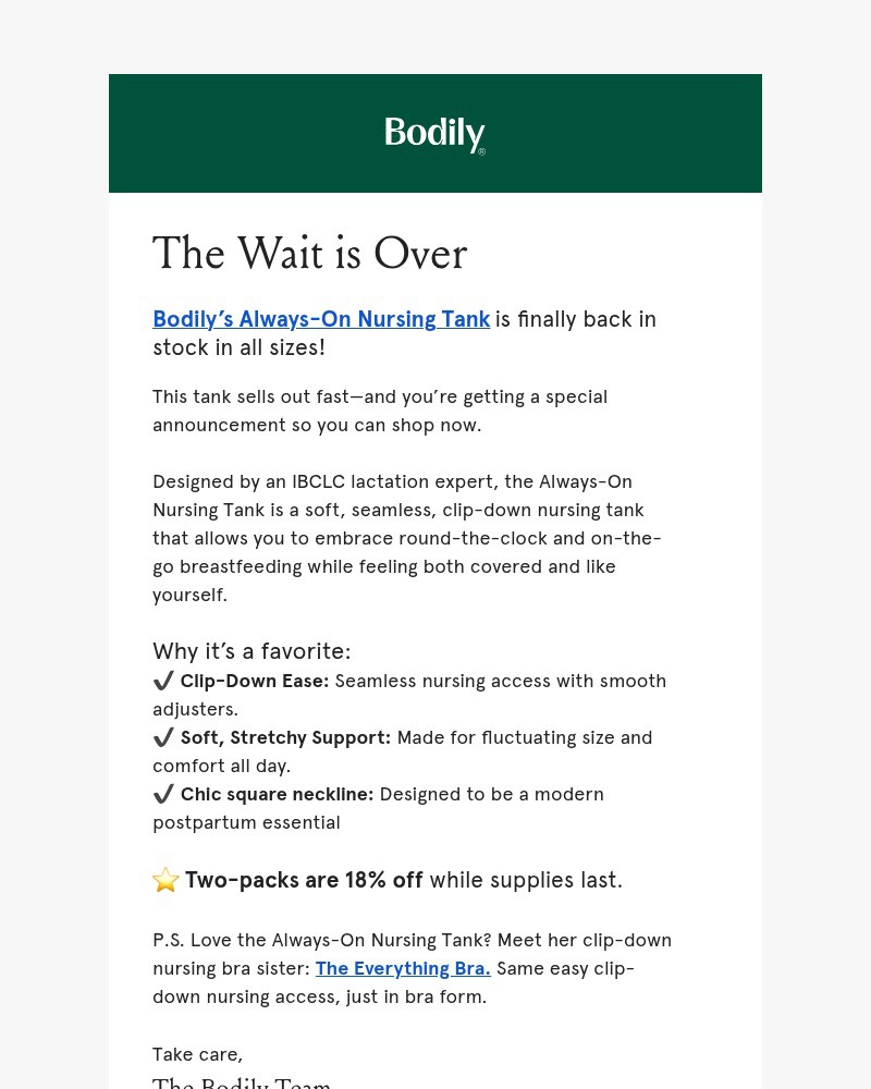 Screenshot of email with subject /media/emails/finally-back-in-stock-the-always-on-nursing-tank-064c2a-cropped-79b66240.jpg