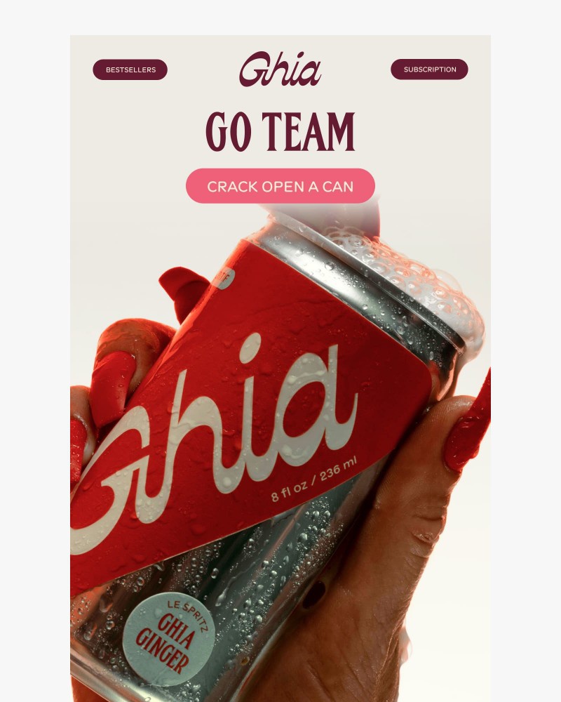 Screenshot of email sent to a Ghia Newsletter subscriber