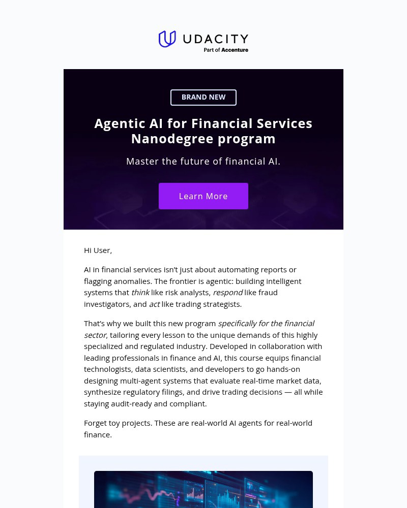 Screenshot of email sent to a Udacity Registered user