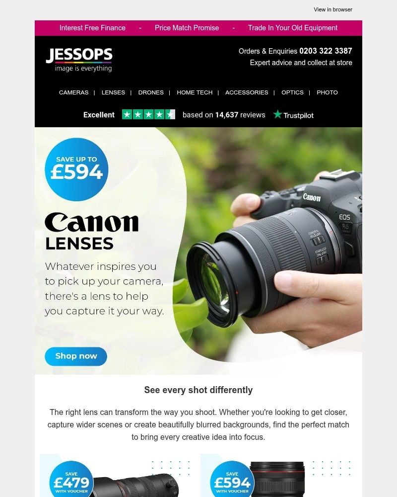 Screenshot of email sent to a Jessops Newsletter subscriber