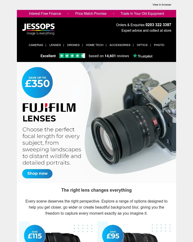 Screenshot of email sent to a Jessops Newsletter subscriber