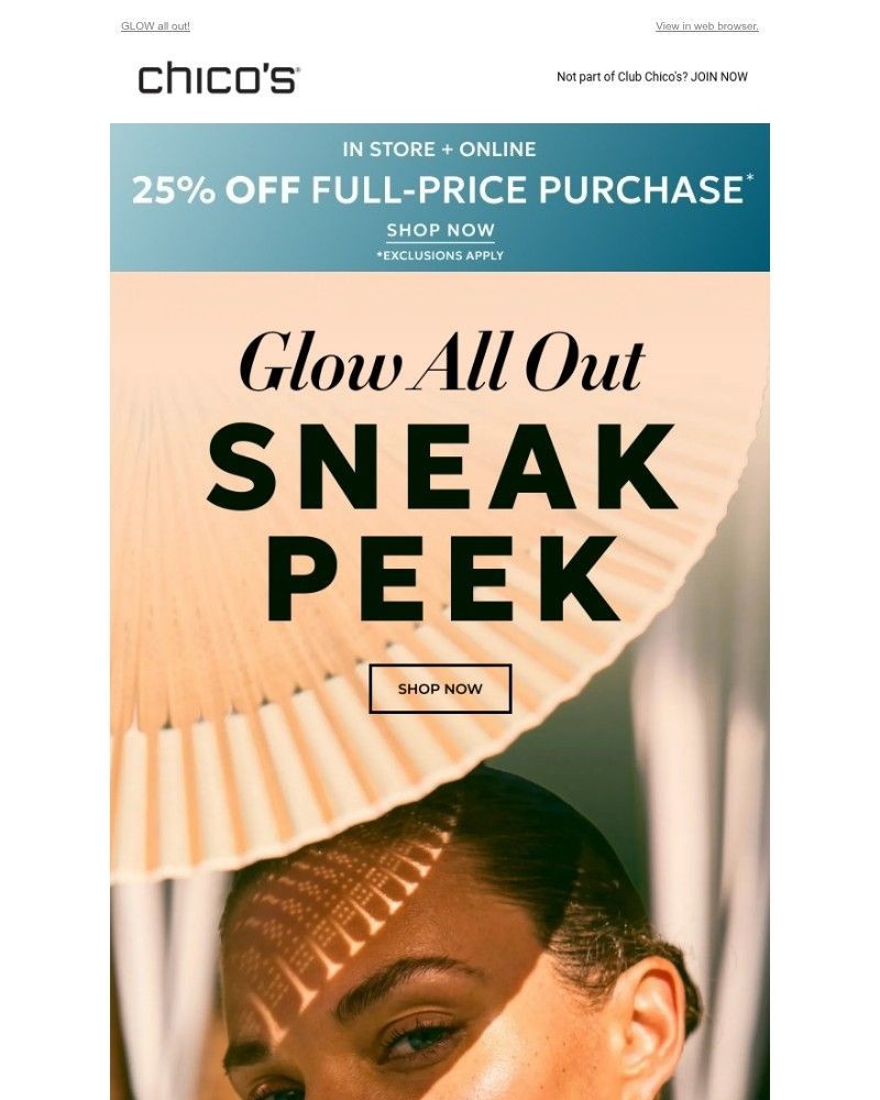 Screenshot of email sent to a Chico’s Newsletter subscriber