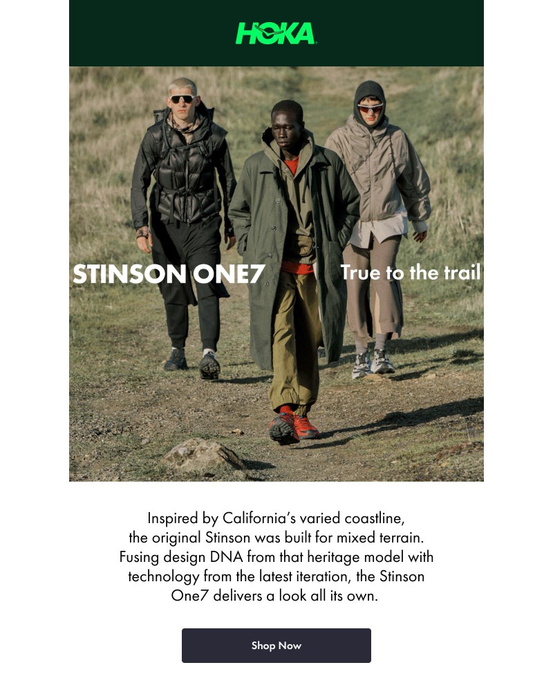 Screenshot of email sent to a Hoka Newsletter subscriber