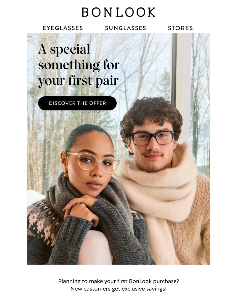 Screenshot of email sent to a Bonlook Newsletter subscriber