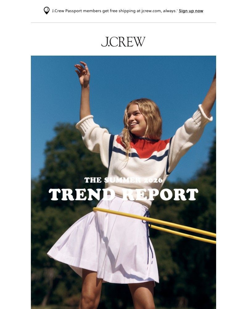 Screenshot of email sent to a J.Crew Newsletter subscriber