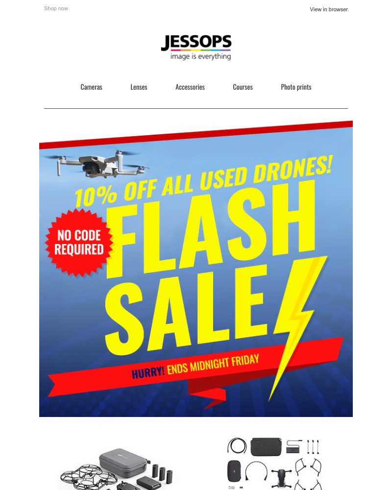 Screenshot of email with subject /media/emails/flash-sale-10-off-all-used-drones-71139d-cropped-1b883703.jpg