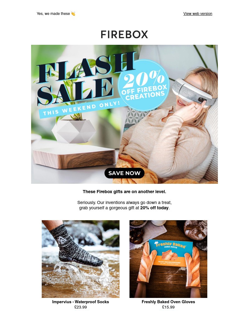 Screenshot of email with subject /media/emails/flash-sale-20-off-firebox-creations-61ce7b-cropped-5056453e.jpg