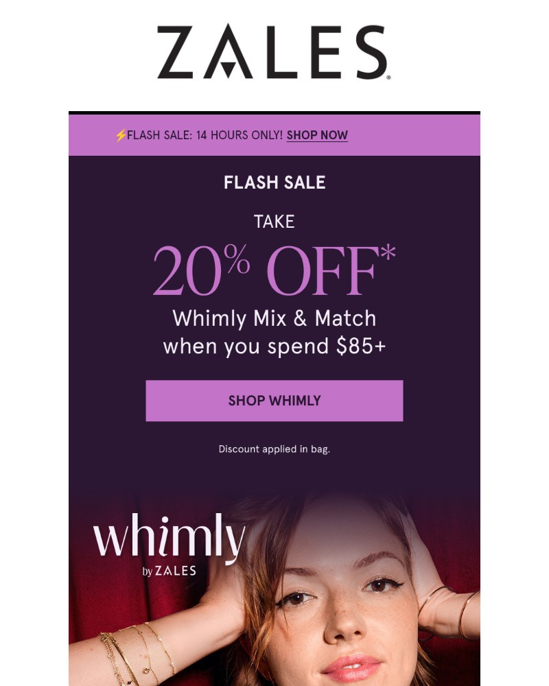 Screenshot of email sent to a Zales Newsletter subscriber