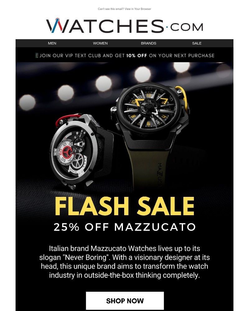 Screenshot of email with subject /media/emails/flash-sale-25-off-mazzucato-f886b7-cropped-7a4adc10.jpg