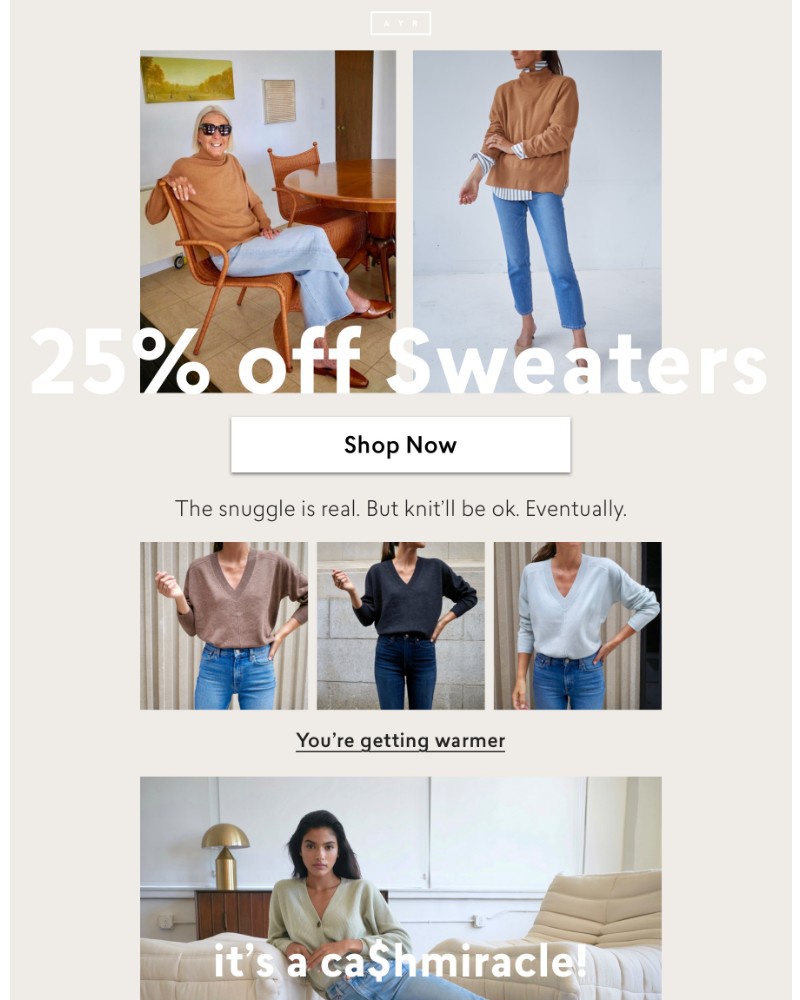 Screenshot of email with subject /media/emails/flash-sale-25-off-sweaters-ffc256-cropped-e015e6cd.jpg