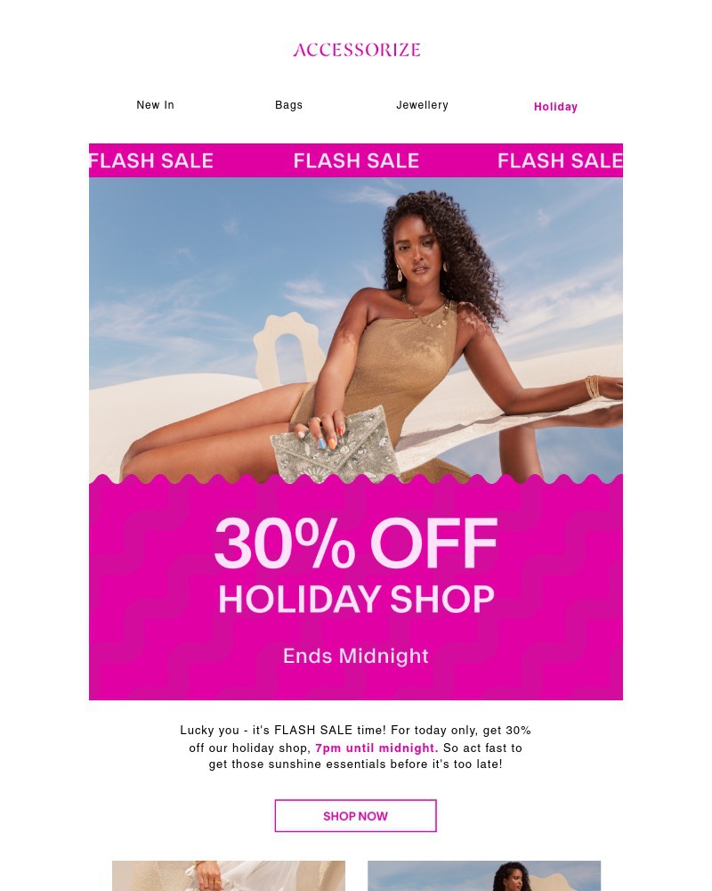 Screenshot of email with subject /media/emails/flash-sale-30-off-holiday-shop-6c250c-cropped-6df20fe7.jpg