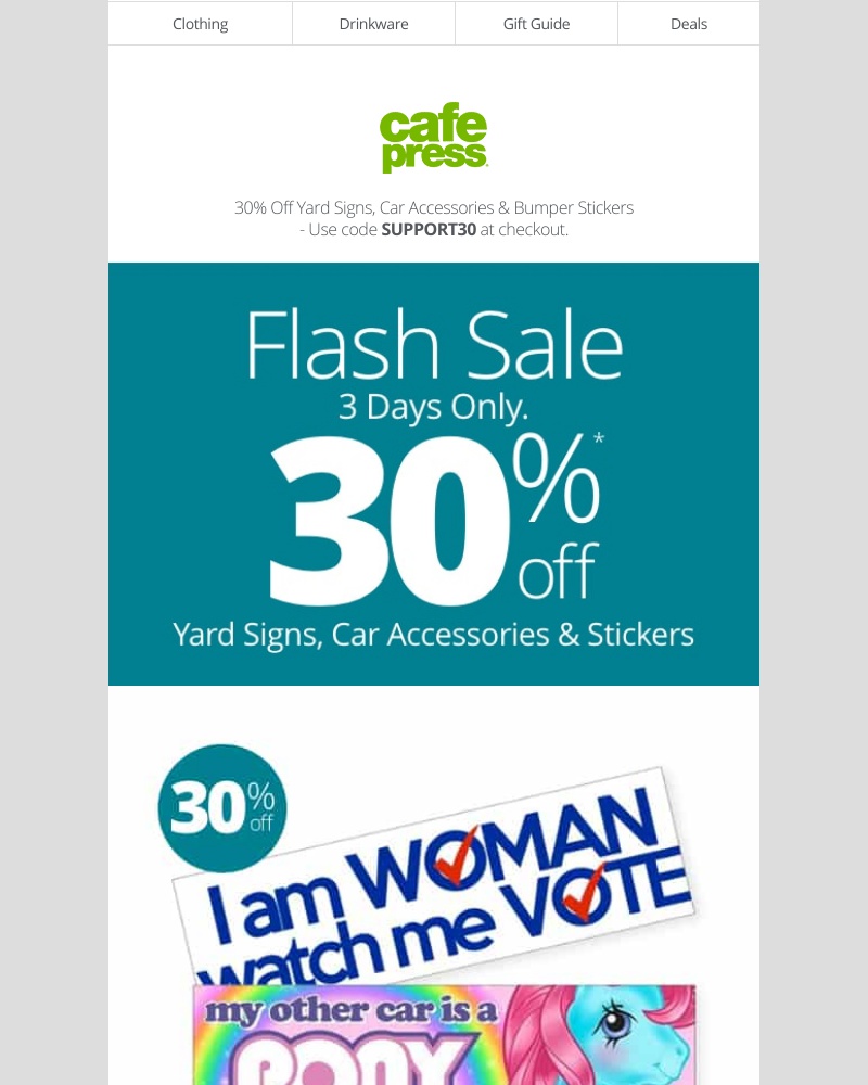 Screenshot of email with subject /media/emails/flash-sale-30-off-yard-signs-bumper-stickers-car-accessories-0bd844-cropped-ecd0263e.jpg
